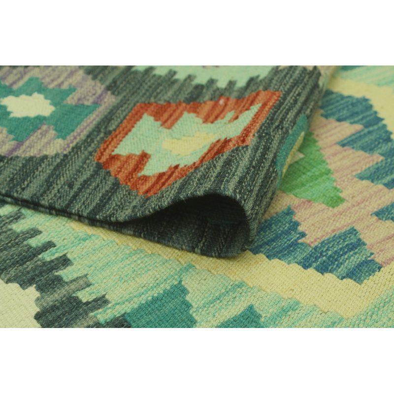 Tapis vert Bousson Kilim Carly