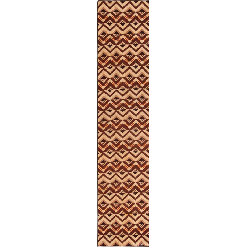 Tapis de style géométrique rétro à motif géométrique à chevrons français