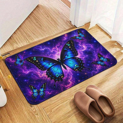 Tapis lavable antidérapant bleu en galaxie Galaxy