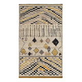 Moroccan Hand Knotted Silk Geometric Area Rug