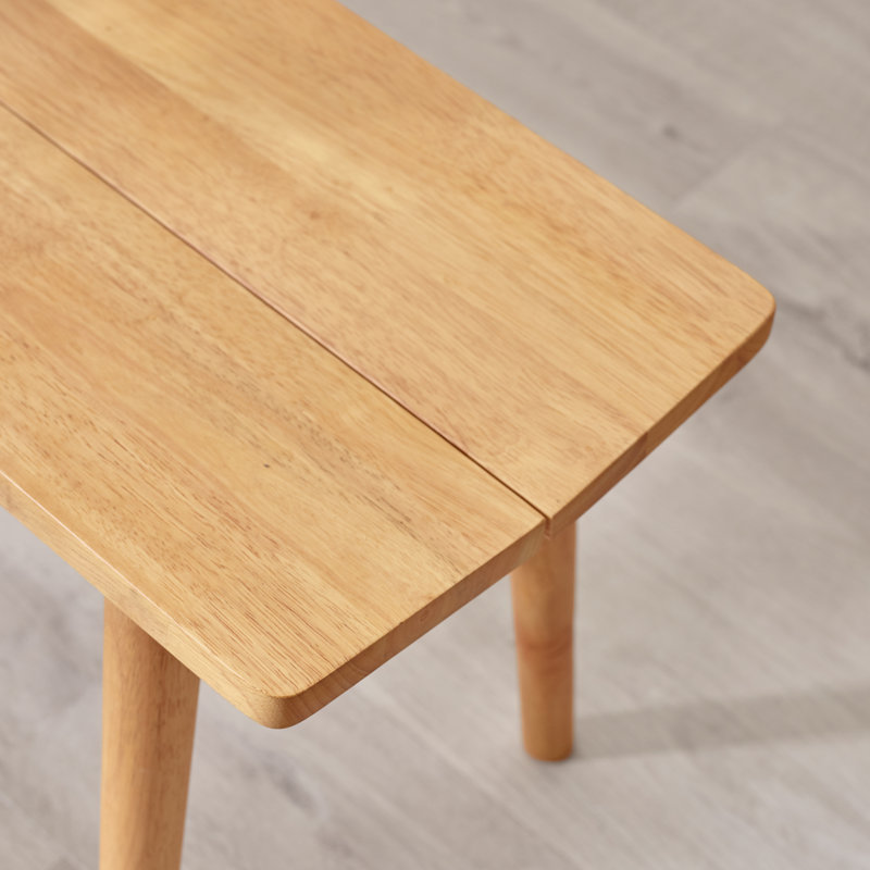 Drea Wooden Dining Table Set With 2 Soild Wood Benches - Traditional Farmhouse Kitchen Style, 4