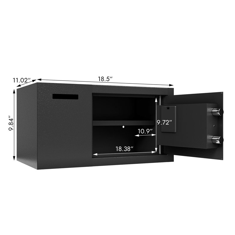 1.16 Cu Ft Steel Security Safe & Lock Box with Electronic Keypad for Valuables