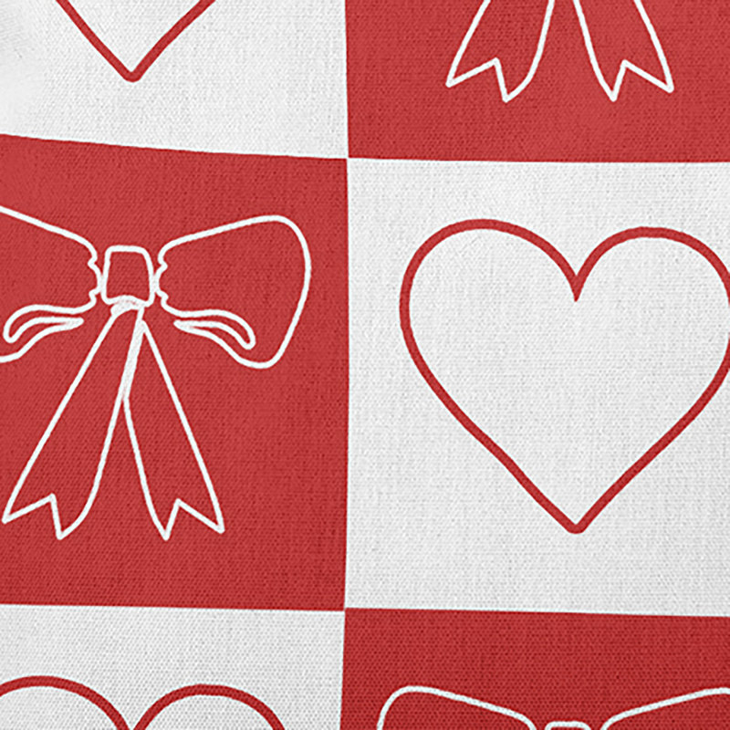Coussin Sweet Bows and Hearts, Blanc, 26 po x 26 po