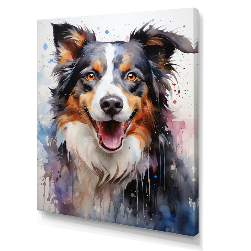 Border Collie Brilliance I sur toile, H 32 po x l 24 po x P 1 po, Toile tendue