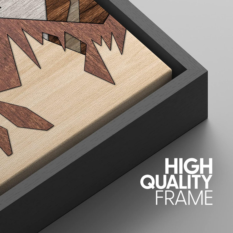 Western Wood Effect Landscape " Wood Panel Mountain Range Forest " 3 - Pieces, 36" H x 72" W x 1.5" D, Black