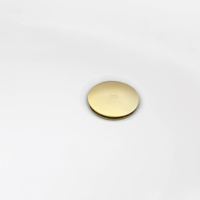 Kingston Brass Aqua Eden 67-Inch Acrylic Oval Double Ended Freestanding Tub With Drain, Polished Brass