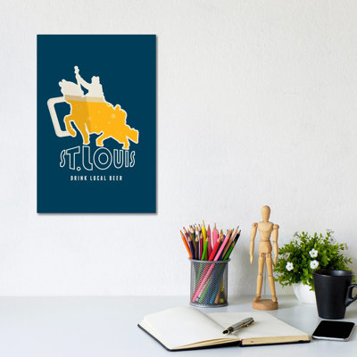 St. Louis - Drink Local Beer by Benton Park Prints - Wrapped Canvas Gallery-Wrapped Canvas Giclée
