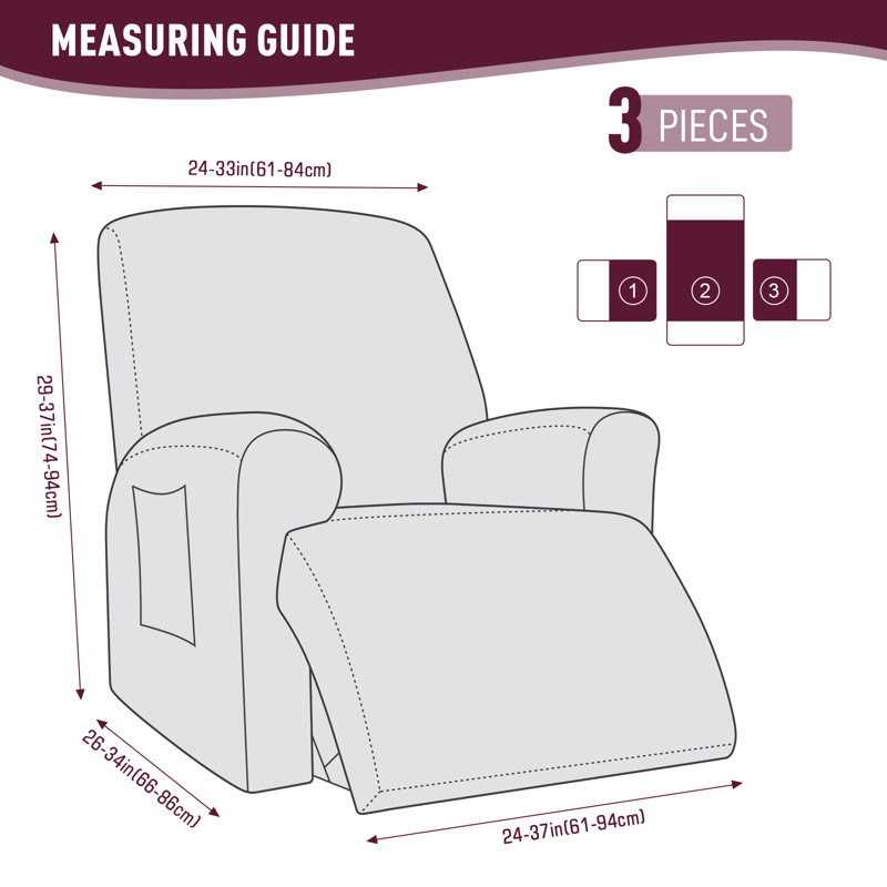 Housse pour fauteuil inclinable avec poches Wald, Bourgogne