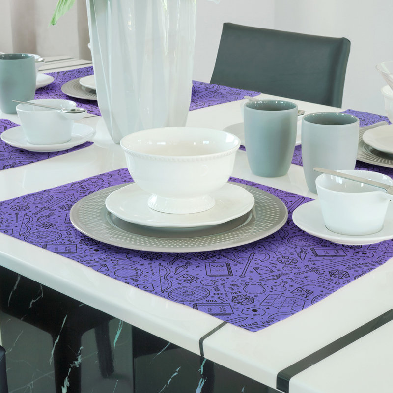 Napperon en coton 18 po Classic RPG, Mauve / Bleu / Noir