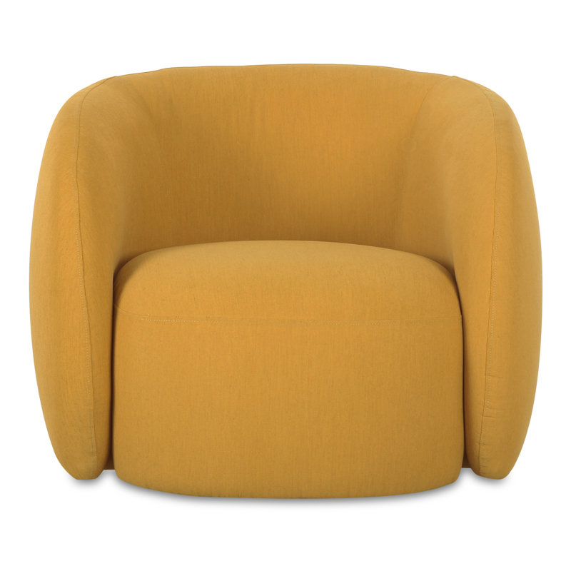 Rae Barrel Chair, Deep Yellow Performance Basketweave