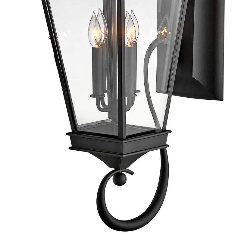 Chapel Hill 4-Light Outdoor Aluminum Wall Mount Lantern w/ Scrollwork