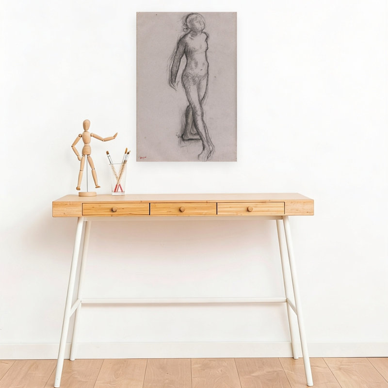 Étude d'une danseuse nue, vers 1878-1879, estampe d'art mural contemporain abstraite impressionniste, H 18 po x l 12 po