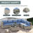 6-Person All-Weather Rattan Sofa Set, Outdoor Seating Group with Cushions & Glass Table-1590629040