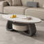 Table basse ovale en bois fritté gris-1401975428