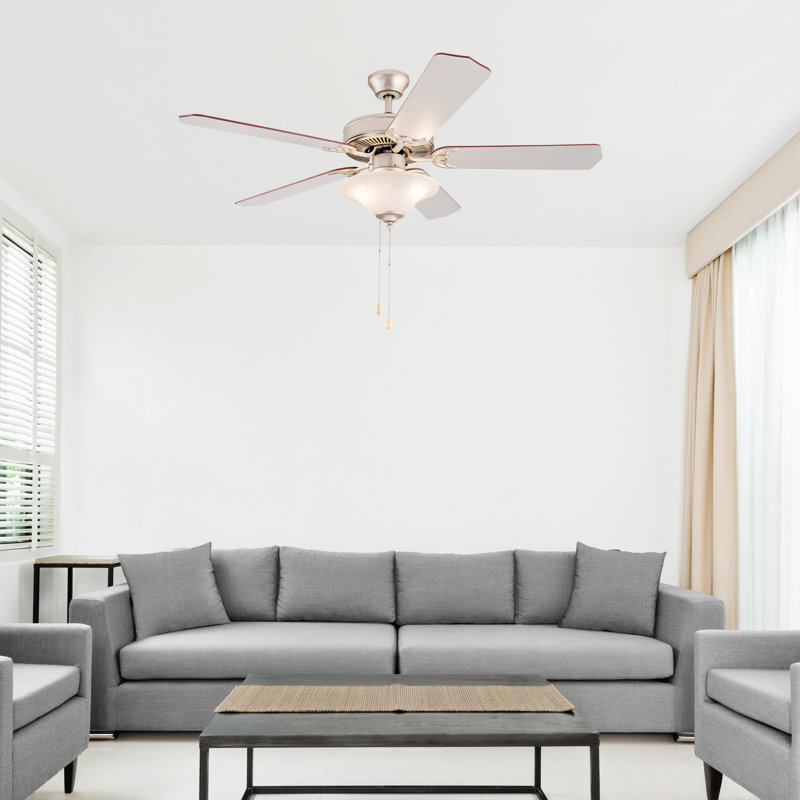 52 in Indoor Ceiling Fan, Pull Chain and Remote Control, Reversible AC Motor,  Reversible Blades