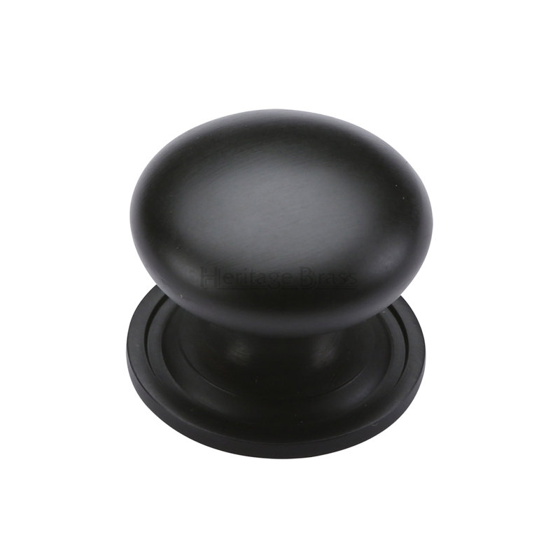 Heritage Brass Heritage Cabinet Knob Round Design, 2.3cm H x 2.5cm W x 2.5cm D, Matt Black