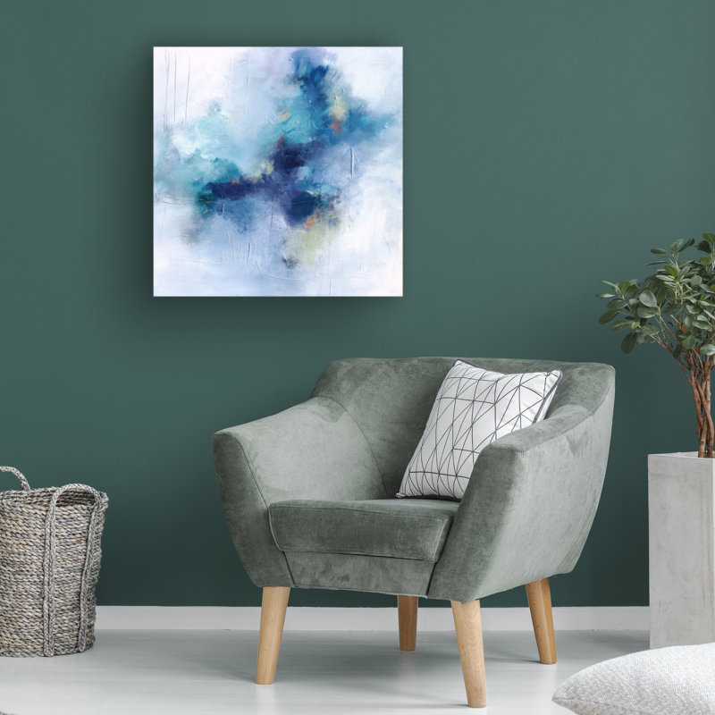 Art sur toile Karen Hale Blue Fusion 3, H 35 po x l 35 po x P 2 po