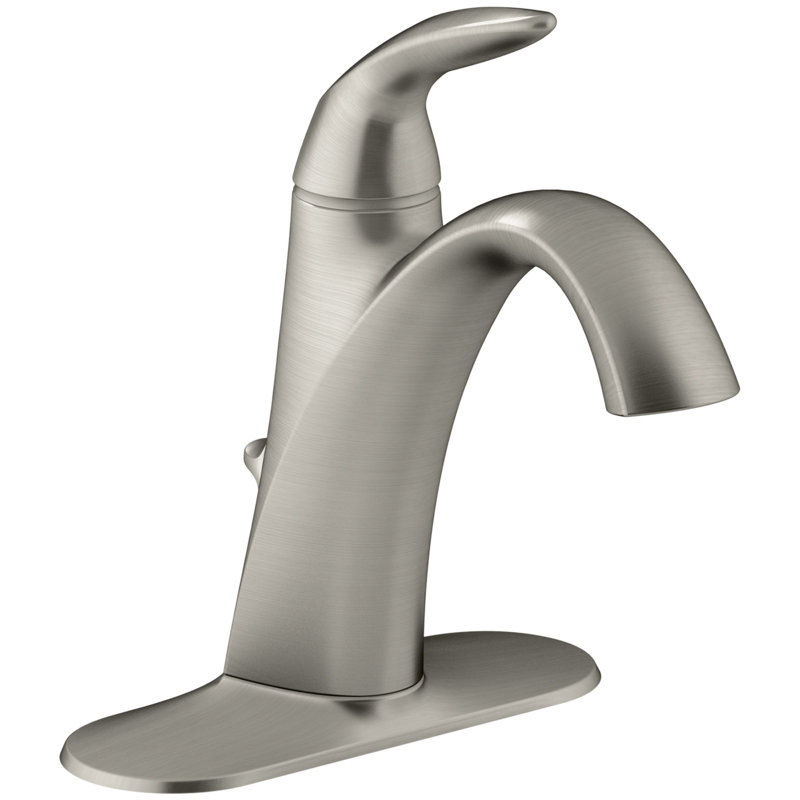 Alteo Single Hole Bathroom Faucet with Drain Assembly, Vibrant Brushed Nickel