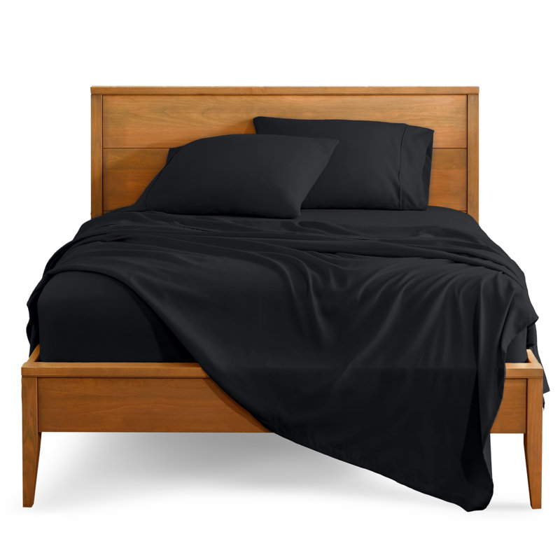 Bare Home Ultra-Soft Microfiber Sheet Set, Black, Cal.King Sheet Set + 1 Fitted Sheet+2 Pillowcases