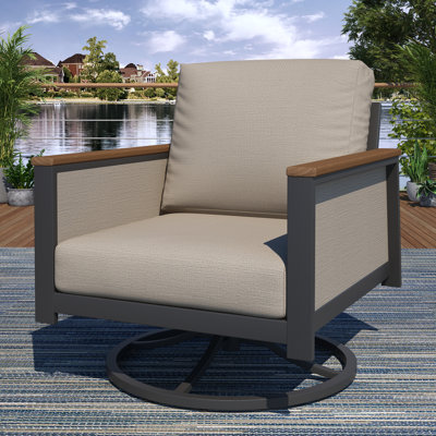 Townsend Metal Outdoor Swivel Rocking Chair with Sunbrella® Cushion