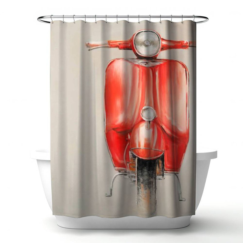 Shower Curtain TR48 – Polyester Shower Curtain, Dye Sublimation Print, 71" W × 74" L