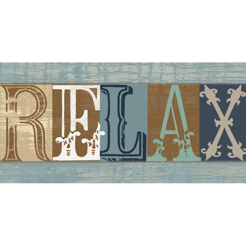 Relax I - Textual Art Print, 20cm H x 30cm W, Wrapped Canvas