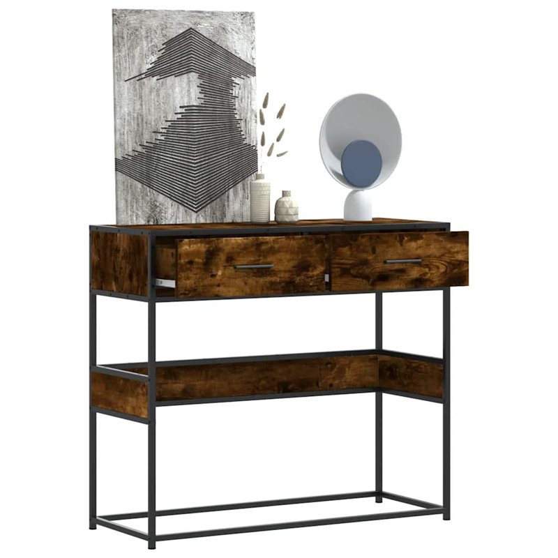 10-3 80cm Console Table, Smoked Oak