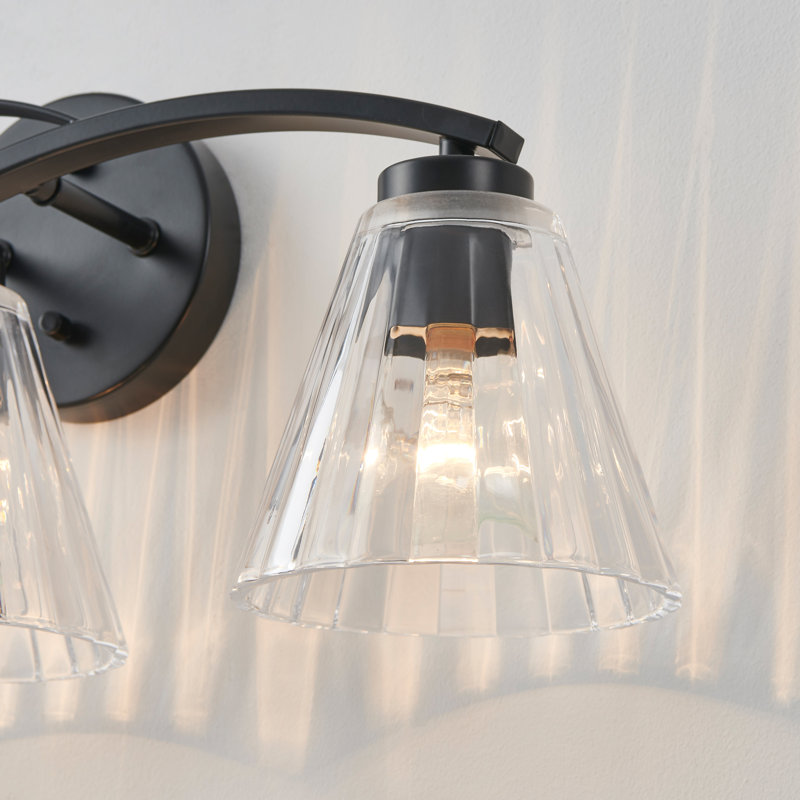 Éclairage pour salle de bain 3 lumières noir mat