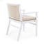 Ensemble de 2 chaises de salle à manger d'extérieur, fauteuil de patio en bois d'acacia avec dossier en corde et coussin hydrofuge, structure blanche, capacité de poids de 400 lb