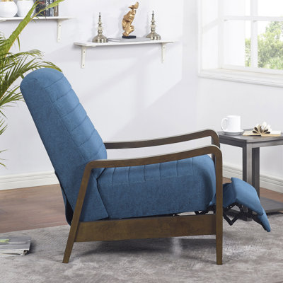 Push Back Recliner With Wooden Arms