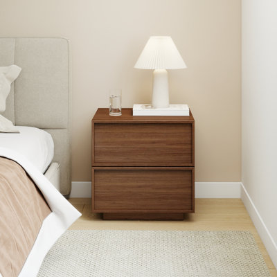 18.9" Wooden Nightstand with 2 Drawers (Set of 2)
