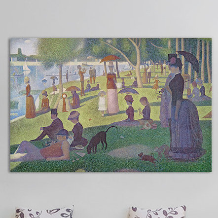"Dimanche après-midi" par Georges Seurat, reproduction d'art sur toile tendue, H 12 po x l 18 po x P 1,5 po, Toile tendue