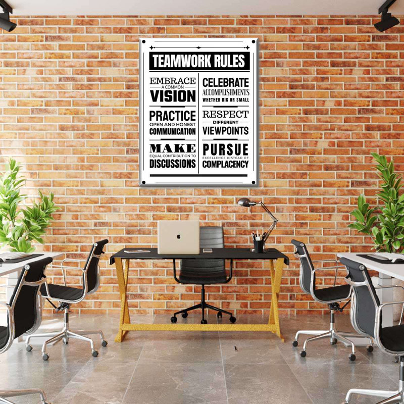 «Teamwork Rules» sur impression sur toile, H 10 po x l 8 po x P 1 po