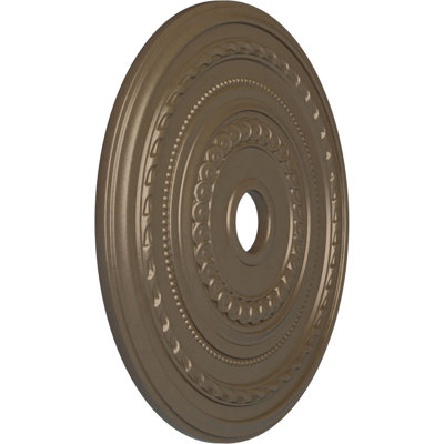 Endurathane Cole Ceiling Medallion, 25 3/8"OD x 3 3/8"ID x 1 3/8"P (Fits Canopies up to 9 1/8"), Hand-Painted Warm Silver Finish