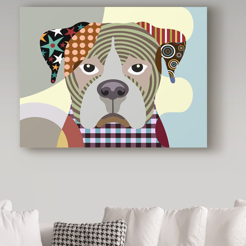 Buckey Boxer Dog par Buckey - impression sur toile tendue, H 35 po x l 47 po x P 2 po