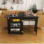Table de couture pliante 4-en-1 noire avec roues verrouillables 45,67 po - Station de bricolage multifonctionnelle-1033241211