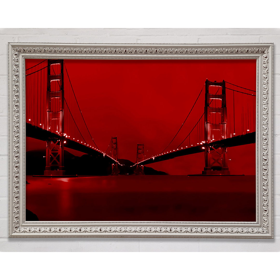 Golden Gate Bridge Zwillinge Rot - Einzelner Bilderrahmen Kunstdrucke