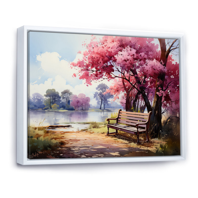 " Meadow Rose Petal Path ", White Floater Framed, 34" H x 44" W