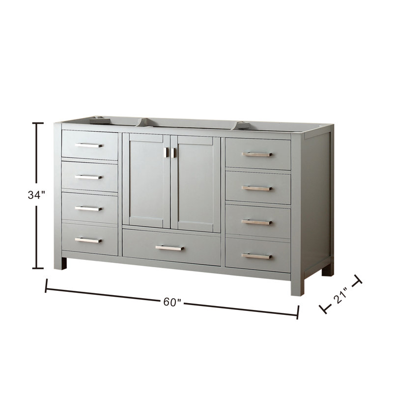 Modero 60'' W Single Bathroom Vanity Base, Chilled Gray
