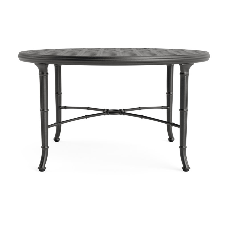 Calcutta Outdoor Round Chat Table, Textured Pewter