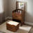 3 in 1 Vanity Desk with Plip Top Mirror,Compact Makeup Vanity with 3 Drawers,Cushioned Tool