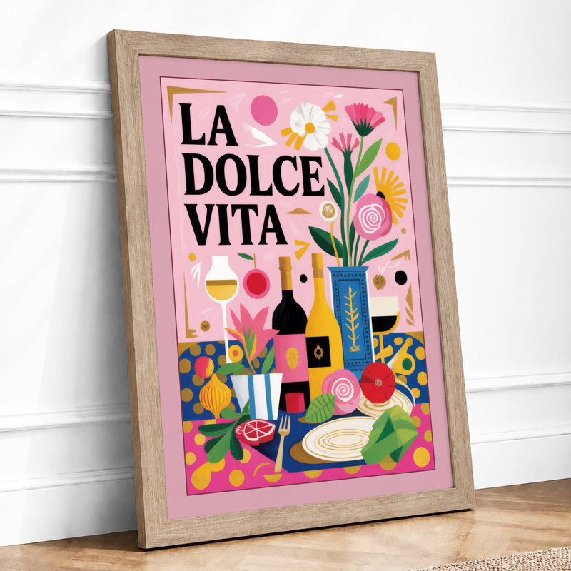 La Dolce Vita Modern - Framed Print, A2 - 59.4 x 42.0 cm, Oak