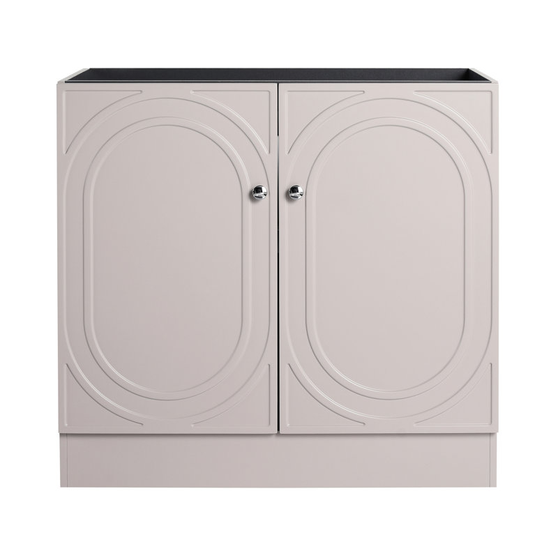 Casier de salle de bain autoportant 36 po - Portes à fermeture en douceur en contreplaqué kaki au look moderne non inclus Solution de rangement pour commode exclue