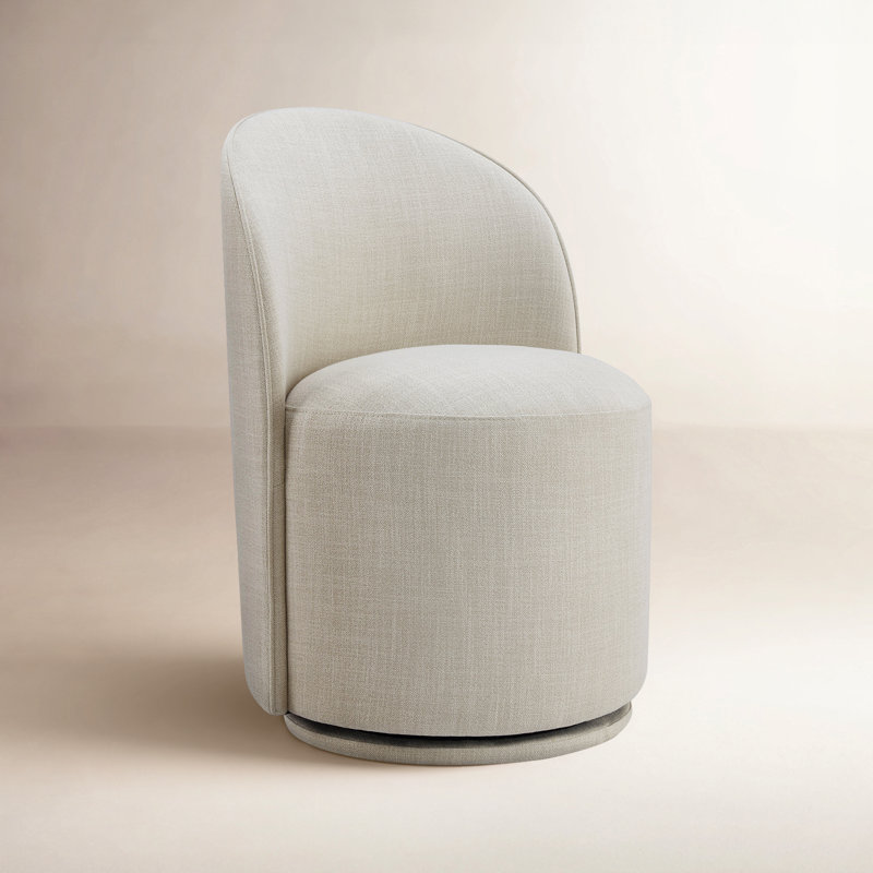 Sharlene Swivel Upholstered Side Chairs, Effie Linen Performance Linen