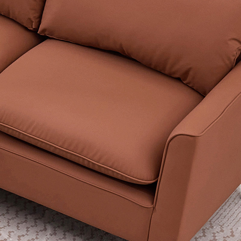 Canapé deux places en cuir, style nordique rétro, léger et luxueux, pour salon, balcon ou chambre. Sofa une place décontractée, fauteuil, canapé deux places + ensemble de deux (brun)