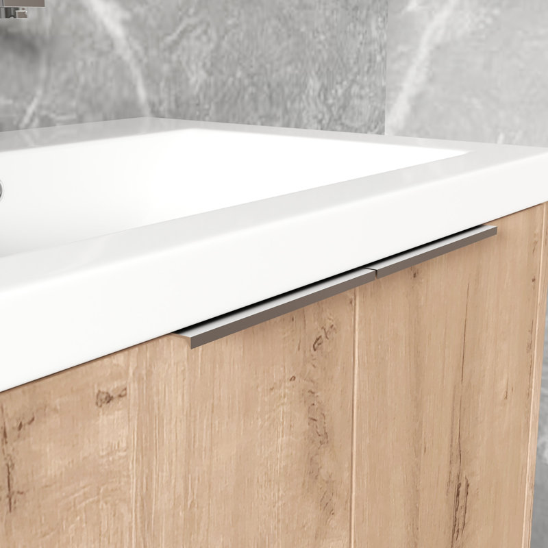 Meuble-lavabo de salle de bain de 61 cm avec lavabo et armoire latérale, matériaux, aspect élégant, construction en rouille.