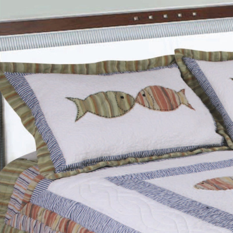Handcrafted Fish Cotton Throw Pillow