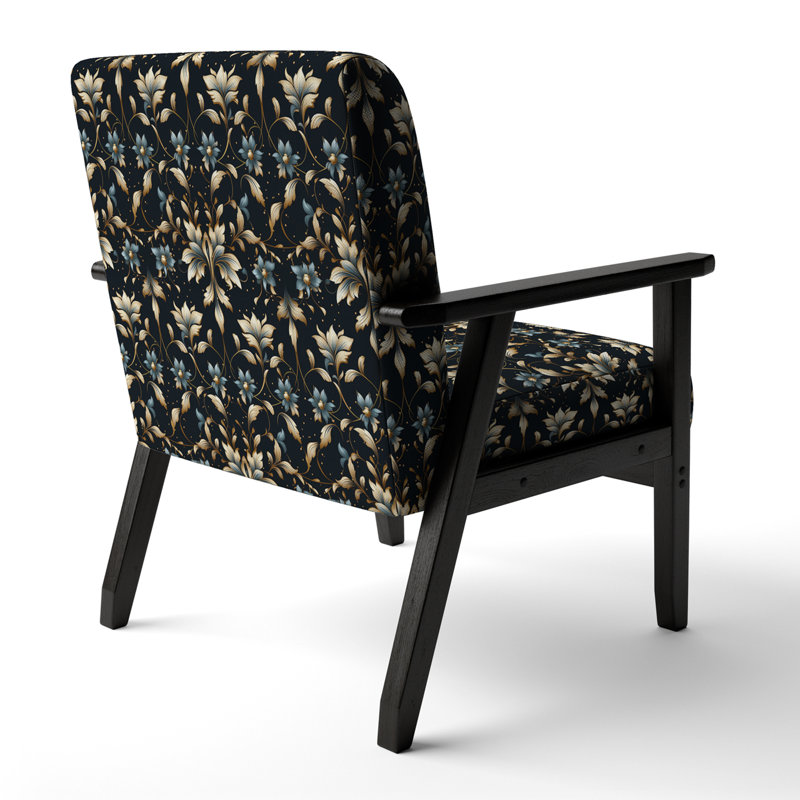 Fauteuil d'appoint rembourré bleu et doré