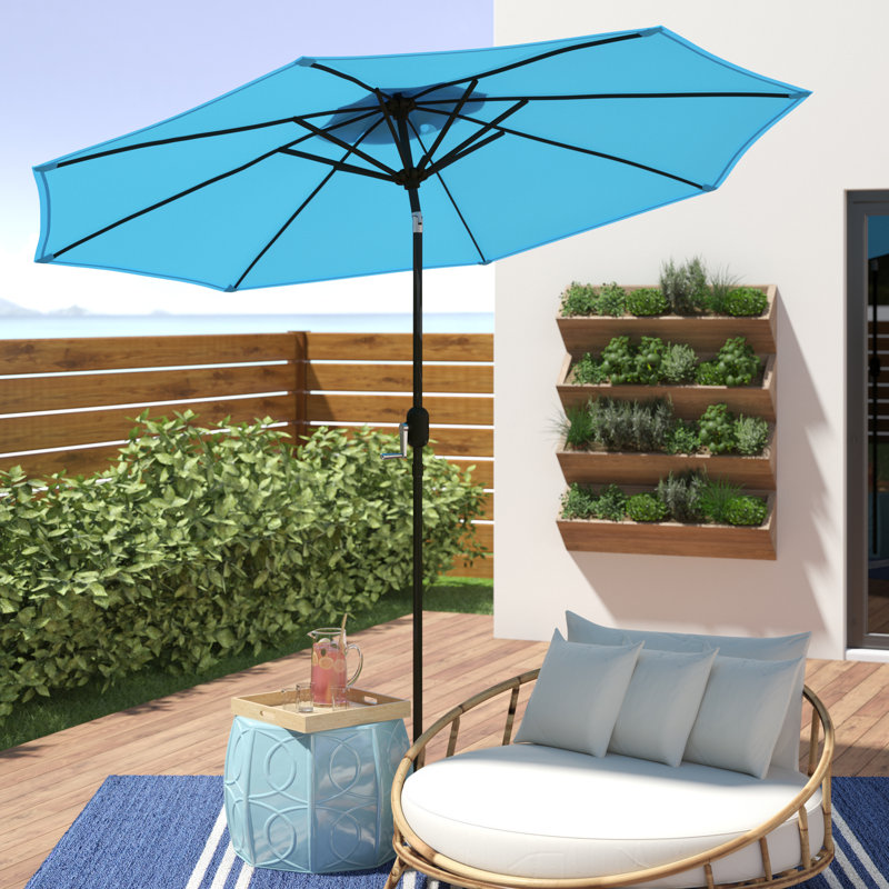 Parasol de marché inclinable Tempo de 2,74 m, Turquoise