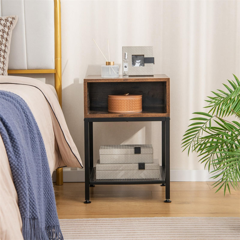 Ajanthan 40cm W Steel Bedside Table